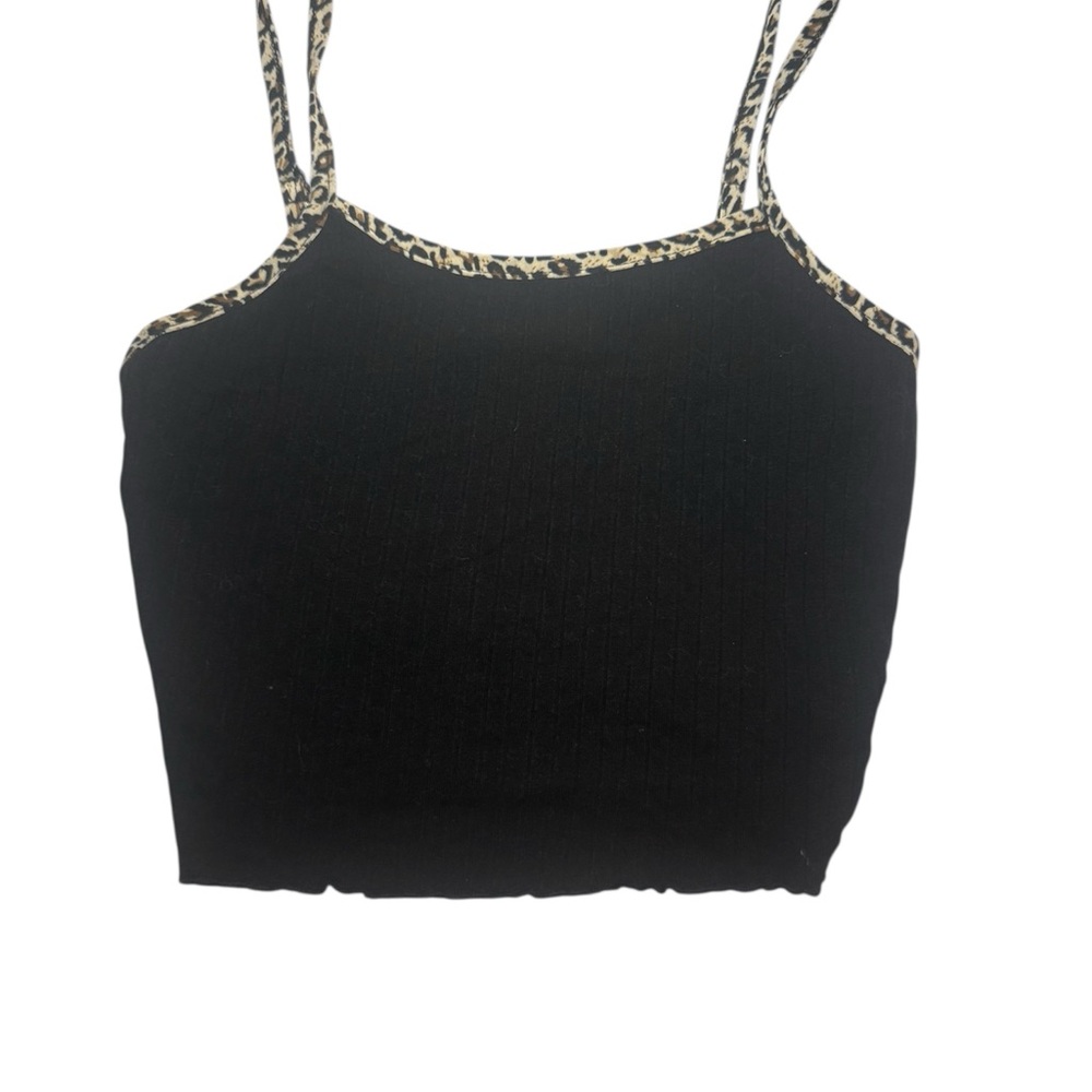 SHEIN Black Fitted Crop Camisole Tank Top
